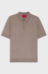 Pletené polo tričko s krytou légou - Light/Pastel Brown