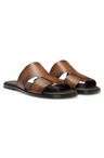Kožené pantofle vyrobené v Itálii - Medium Brown