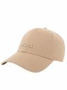 Lněná čepice s vyšívaným logem - Light Beige