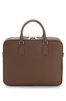 Taška na dokumenty z italské kůže se stříbrným lemováním - Medium Brown