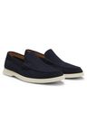 Semišové mokasíny s vyraženým logem - Dark Blue