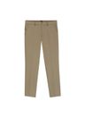 Kalhoty slim fit z kepru z bavlněné směsi - Dark Beige