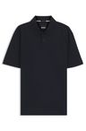 Bavlněné polotričko v piké úpravě s monogramem Double B pro každodenní eleganci - Dark Blue