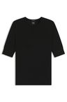 Svetr s krátkým rukávem z merino vlny - Black