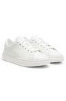 Kožené tenisky s reliéfními logy - White