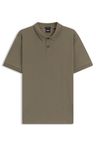 Bavlněné polo s rybí kostí  strukturou - Open Brown