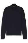 Svetr se zipem u krku z panenské vlny a kašmíru - Dark Blue