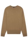 Svetr volného střihu z panenské vlny - Dark Beige