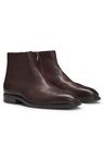 Kožené boty s bočním zipem - Dark Brown