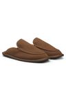 Pantofle z mikrovlákna s gumovou podrážkou - Dark Brown