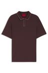 Luxusní bavlněné polotričko s kontrastními lemy - Open Brown