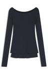 Dvouvrstvý žerzejový top z průsvitného žerzeje - Dark Blue