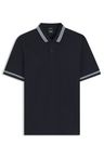 Polotričko slim fit z mercerizované bavlny s kontrastním lemováním - Dark Blue