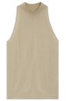 Pletený top s fasádním výstřihem z jemné příze - Light Beige