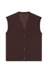 Pletená vesta s merino vlnou - Dark Brown