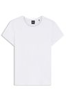 Tričko slim fit ze směsi bavlny a hedvábí s vyšívaným logem - White