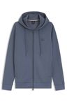 Mikina na zip z bavlněné směsi s monogramem Double B - Open Blue