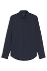 Košile regular střihu z italské bavlny s monogramovým žakárovým vzorem - Dark Blue