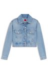 Džínová bunda regular střihu z jasně modrého denimu