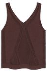 Pletený top se smíšenými strukturami - Dark Brown