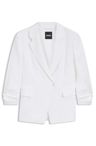 Slim fit bunda ze směsi lnu - White
