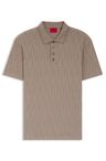 Bavlněno-žakárové polotričko s pruhovaným límečkem - Light/Pastel Brown