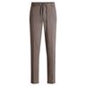Kalhoty moderního střihu ze směsi lnu - Dark Brown