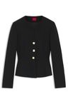Bunda regular střihu z krepové tkaniny s peplum lemem - Black