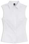 Halenka bez rukávů slim fit ze směsi strečové bavlny - White