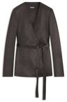 Úzký blazer z lesklého kepru - Dark Brown