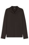 Polotričko z vlněné směsi s límcem Johnny - Dark Brown