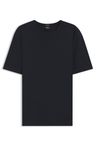 Tričko regular střihu z bavlny a lnu - Dark Blue