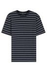Tričko regular střihu z bavlny a lnu - Dark Blue
