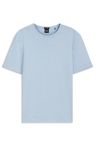Tričko regular střihu z bavlny a lnu - Light/Pastel Blue