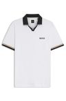 Slim fit polotričko s pruhy - White