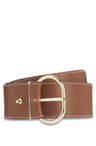 Kožený opasek se zlatou sponou - Medium Brown