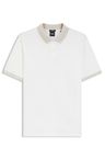 Polotričko slim fit z mercerizované bavlny s pruhovanými lemy