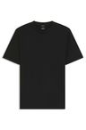 Tričko slim fit z mercerizované bavlny s kontrastním lemováním - Black