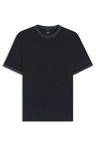 Tričko slim fit z mercerizované bavlny s kontrastním lemováním - Dark Blue