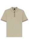 Polotričko z mercerizované bavlny s pruhovanými lemováním - Open Beige