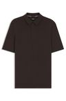 Pletené polo tričko z panenské vlny - Dark Brown