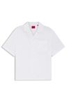 Košile oversized fit ze strukturované bavlny - Open White