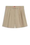 Šortky z bavlněné směsi s řetízkovým lemem - Light/Pastel Brown