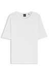 Tričko slim fit z bavlny, modalu a hedvábí - White