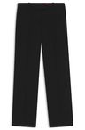 Kalhoty slim fit z krepové tkaniny s detailem D-kroužků - Black