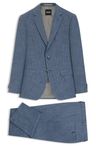 Dvoudílný slim fit oblek ze směsi bavlny a panenské vlny - Open Blue