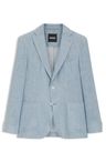 Slim fit sako z lněné směsi s mikrovzorem