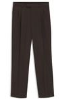 Kalhoty oversized fit z strečové bavlny s dvojitým skladem - Dark Brown
