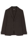 Sako slim fit z pratelného technického lnu - Dark Brown