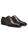 Kožené oxfordské boty BOSS BY BECKHAM s překříženou špičkou - Dark Brown